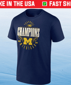 Navy Michigan Wolverines 2021 Big Ten Football Conference Champions Tee Shirt