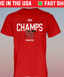 Red Utah Utes 2021 PAC-12 Football Conference Champions Locker Room Tee Shirt