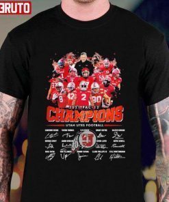 PAC Champions UTAH Utes Football 2021 Signatures Tee Shirt