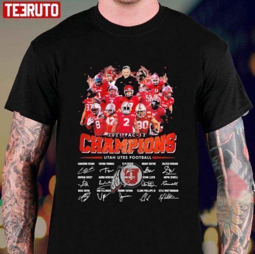 PAC Champions UTAH Utes Football 2021 Signatures Tee Shirt