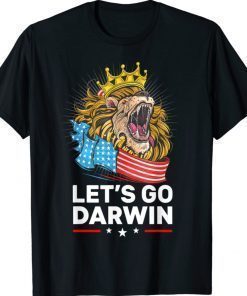 Let’s Go Darwin US Flag Lion Lets Go Darwin Vintage Tee Shirt