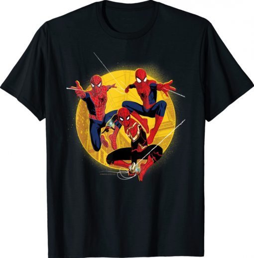 Spider Man No Way Home Spider Men In Action 2022 Tee Shirt