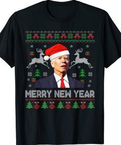 Santa Joe Biden Merry New Year Ugly Christmas Sweater 2022 Shirts