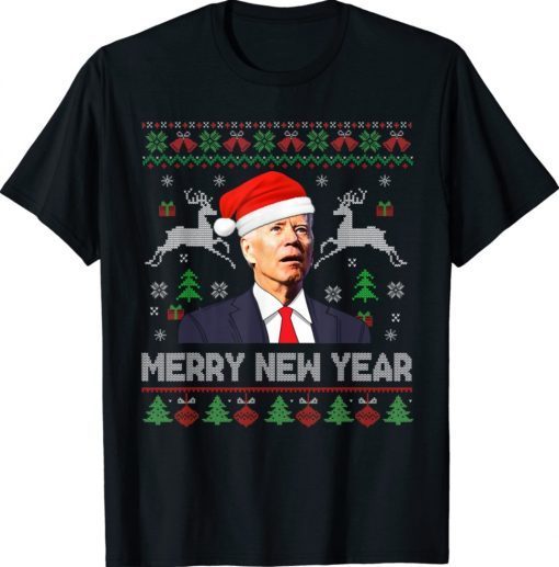 Santa Joe Biden Merry New Year Ugly Christmas Sweater 2022 Shirts