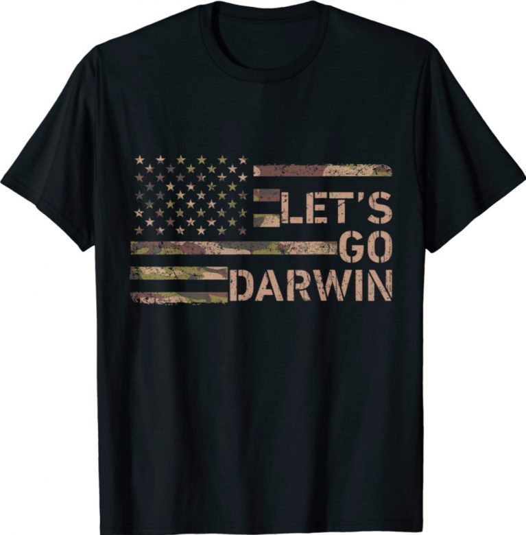 Let’s Go Darwin American Flag Camo Vintage TShirt