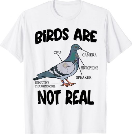 Birds Are Not Real Bird Spies Conspiracy Theory Birds Tee Shirt