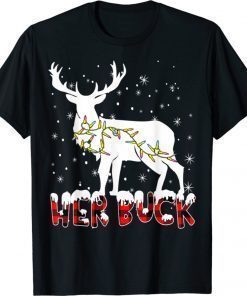 Her Buck His Doe Reindeer Xmas Pajamas Matching Couples Fun 2022 Shirts