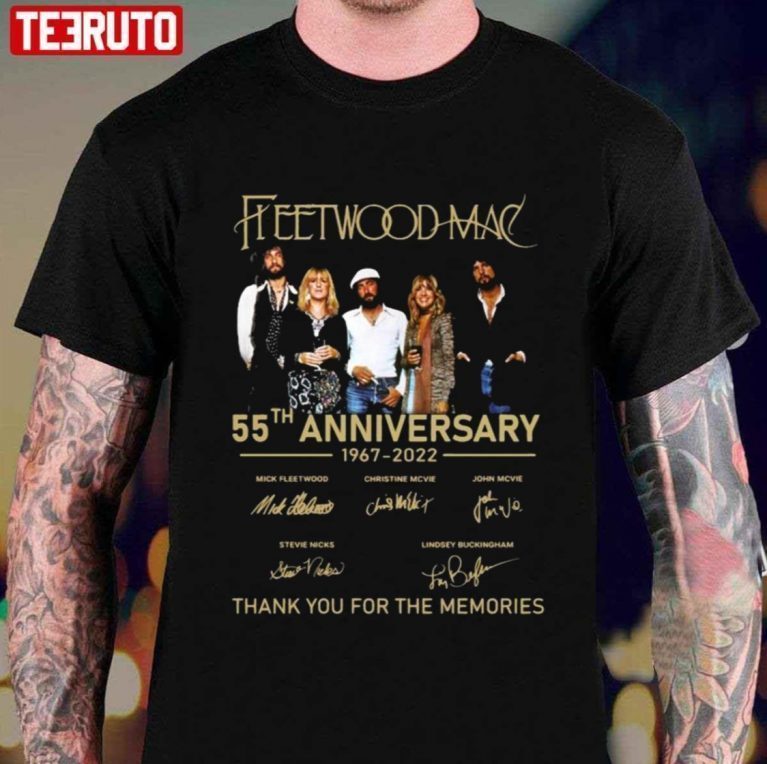 Fleetwood Mac 55th Anniversary 1967 2022 Signatures Tee Shirt