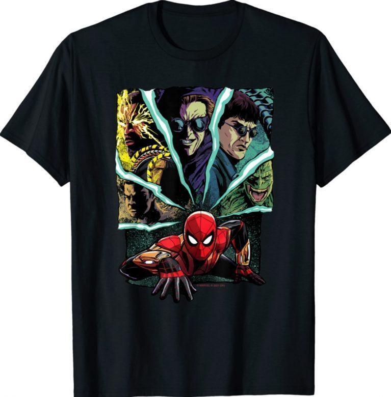 Spider Man No Way Home Spider-Man and Foes Tee Shirt