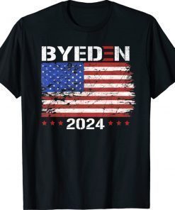 ByeDen 2024 Joe Biden Trump President American Flag Election Tee Shirt