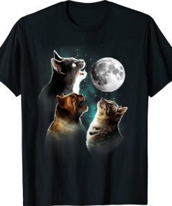 Cats Meowling At Moon Cat Lover Gift TShirt