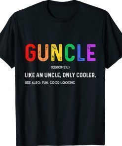 Guncle Definition Rainbow Pride Color Gay Uncle Vintage Shirts