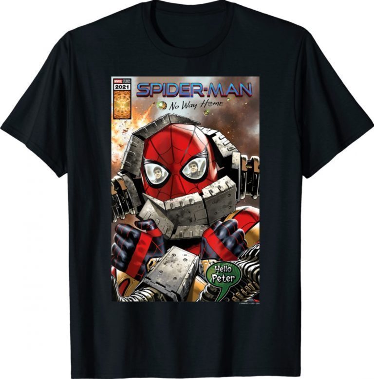 Spider Man No Way Home Hello Peter Comic Cover Tee Shirt