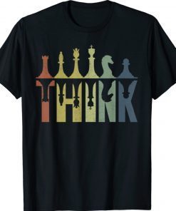 Think Chess Pieces Player Chess Coach Vintage TShirt