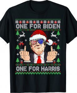 Santa Trump One For Anti Biden Ugly Christmas Funny Shirts