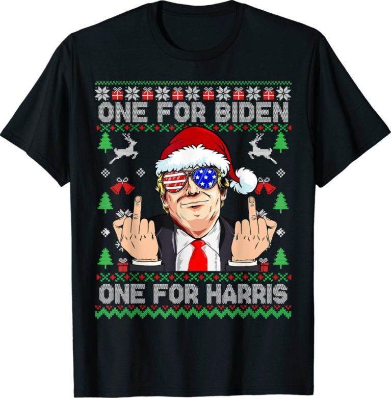 Santa Trump One For Anti Biden Ugly Christmas Funny Shirts