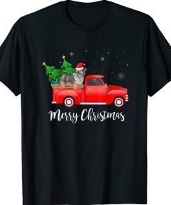 Olde English Sheepdog Dog Riding Red Truck Christmas Gift Shirts