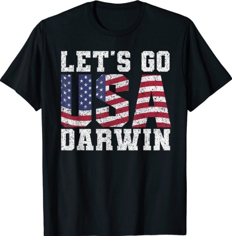 Lets Go USA Darwin Patriot Vintage TShirt