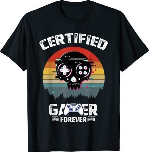 Vintage Certified Gamer Video Games Gaming Shirts