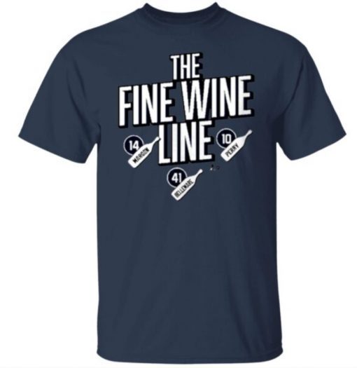 Maroon Bellemare and Perry the fine wine line tee shirt