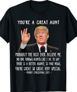 Trump Speech Great Aunt Merry Christmas Auntie Funny TShirt