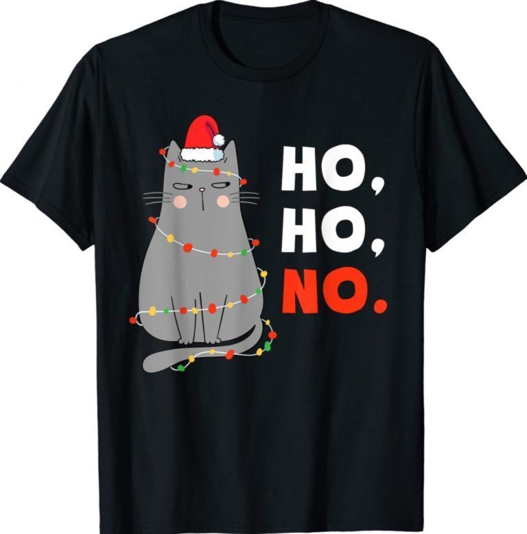 Cat Christmas Santa Cat Christmas Lights 2022 TShirt