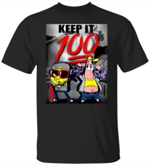 Vintage Spongebob SquarePants Keep It 100 Tee Shirt