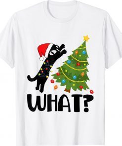 Cat Santa Claus Christmas Tree Pajamas Xmas Kitten Funny Shirts