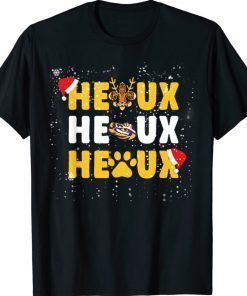 Cajun Santa Tigers Heaux Heaux Heaux Christmas Gift TShirt