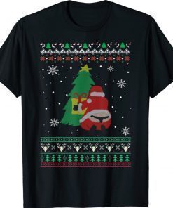 Funny Adult Santa's Whale Tail Thongs Ugly Christmas Sweater Tee Shirt