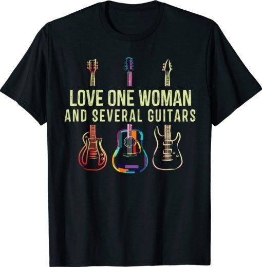 Love One Woman and Several Guitars Player Vintage TShirt