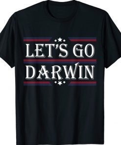 Vintage Let's Go Darwin Sarcastic Saying USA Flag Tee Shirt