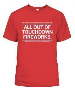 KANSAS ALL OUT OF TOUCHDOWN FIREWORKS VINTAGE TSHIRT