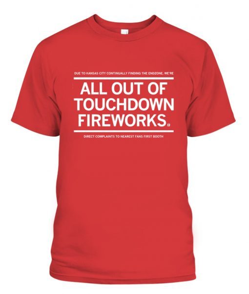 KANSAS ALL OUT OF TOUCHDOWN FIREWORKS VINTAGE TSHIRT