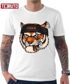 Tiger Head Wearing Bandana While Smoking 2022 T-Shirt