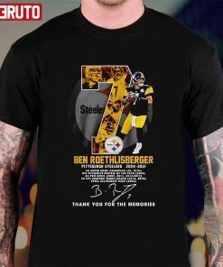 Ben Roethlisberger Pittsburgh Steelers 2004 2021 Thank You For The Memories Tee Shirt