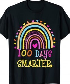 100th Day of School Teacher 100 Days Smarter Rainbow Vintage TShirt