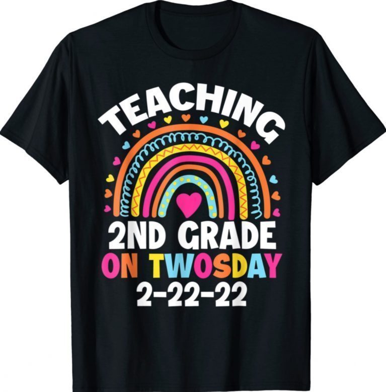 Teaching 2nd Grade On Twosday 2/22/2022 School Teacher Vintage TShirt