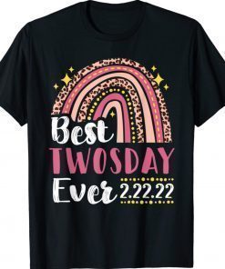 Happy Twosday 2022 Shirt Pink Leopard Twos Day 2/22/22 Gift TShirt