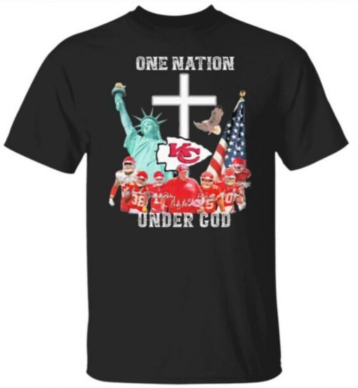 Kansas City Chief one nation under god signatures vintage tshirt