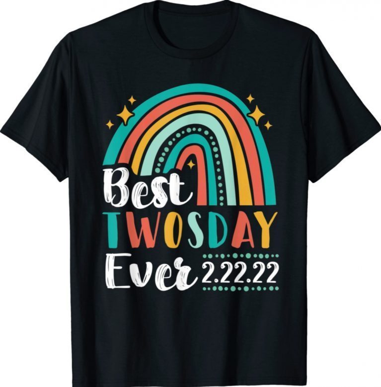 Vintage Happy Twosday 2022 Shirt Blue Rainbow Twos Day 2/22/22 Shirts