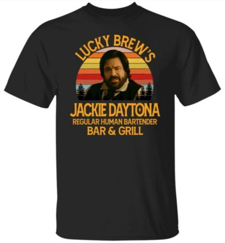 Lucky Brew’s Jackie Daytona Regular Human Bartender Tee Shirt