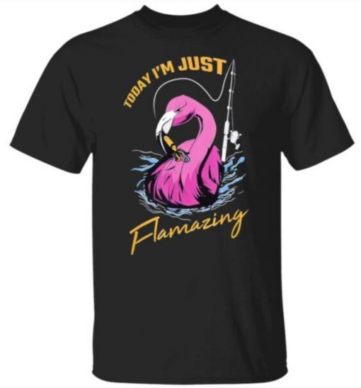 Fishing Flamingo Angler Flamazing Cool Bird Fisherman Funny Shirts