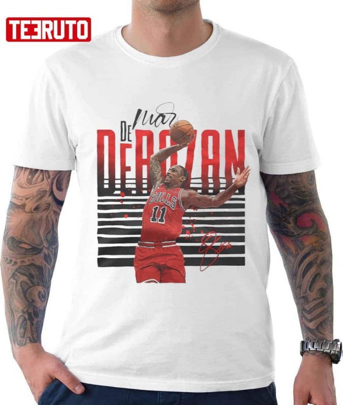 Chicago Bulls 11 Demar Derozan Signature Vintage TShirt