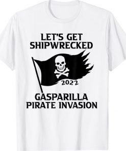 Let's Get Shipwrecked Pirate Jolly Roger Gasparilla Vintage Shirts