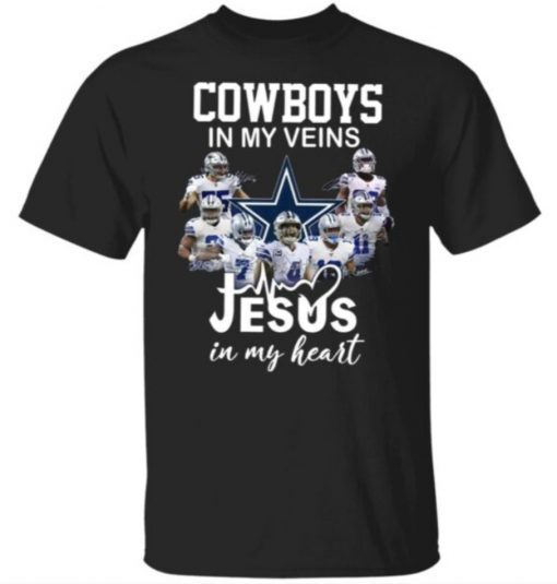 Cowboys in My Veins JESUS in My Heart NFC East Champions Tee Shirt