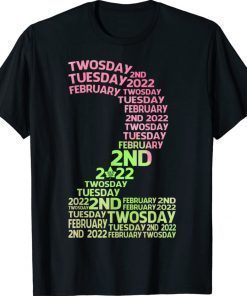 22nd Feb 2022 Pink with Green Cute Print 2-22-22 Twosday Vintage TShirt