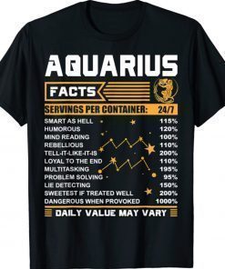 Aquarius Facts Zodiac Aquarius Birthday Gift TShirt