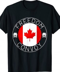 Canada Flag Freedom Convoy 2022 Canadian Trucker Maple Leaf Vintage TShirt