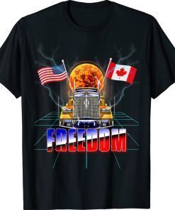 Canada Freedom Convoy 2022 Canadian Truckers Support Flag Vintage TShirt